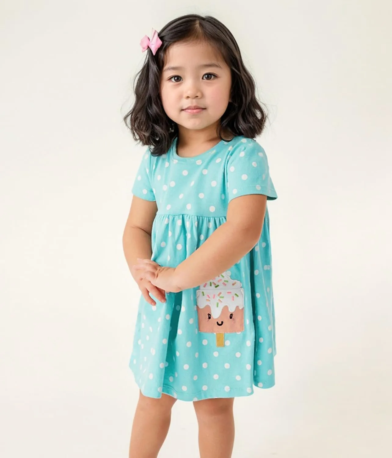 Toddler Girls Short Sleeve Cotton Dress Casual Summer Clothes Swing Sundress