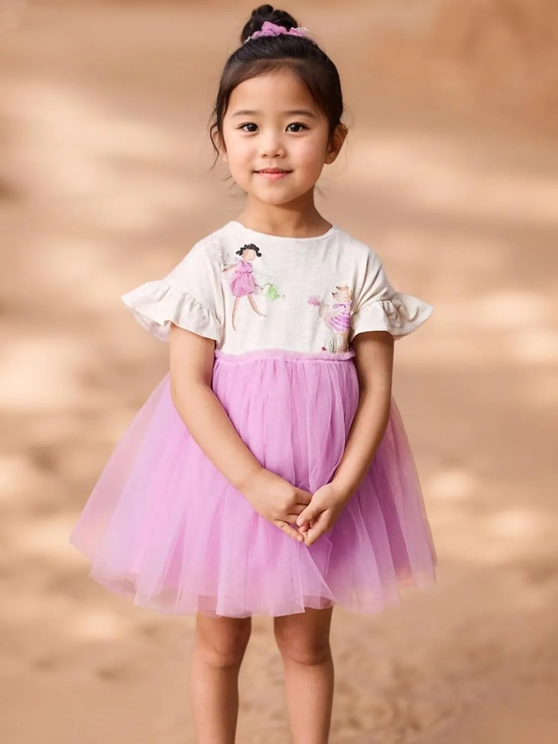 Toddler Girls Short Sleeve Cotton Dress Casual Summer Clothes Swing Sundress