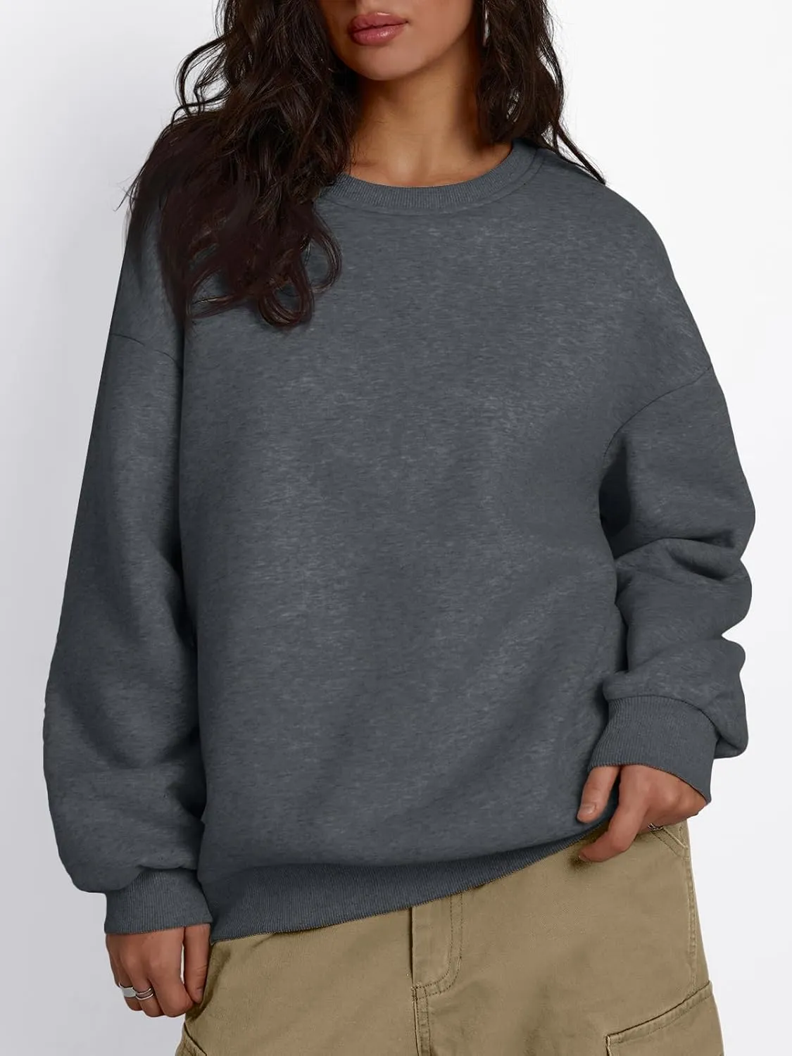 Trendy Queen Women's Winter Fleece Sherpa Lined Sweatshirts 2025 Crewneck Long Sleeve Pullover Hoodies Outfits Clothes