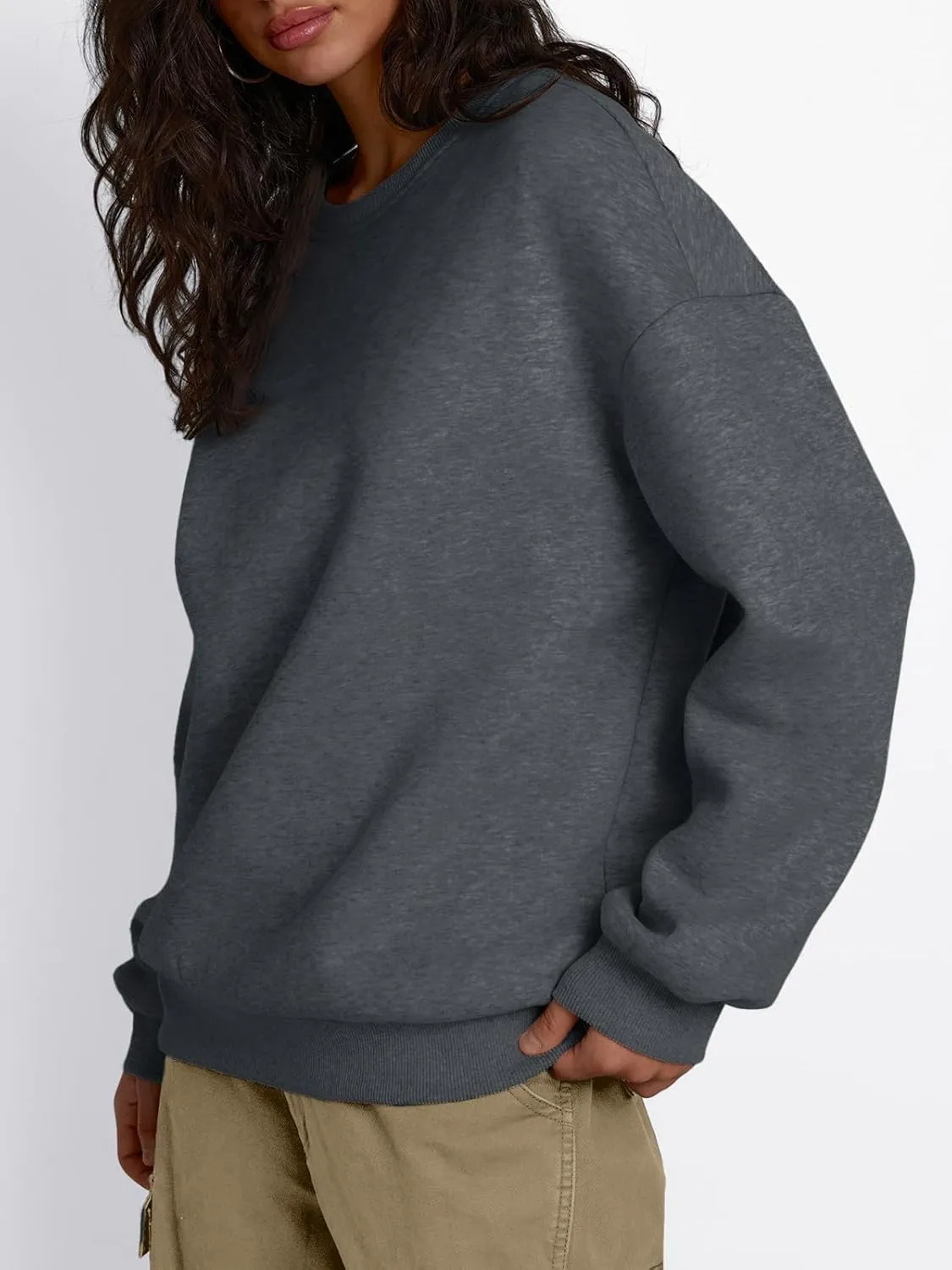 Trendy Queen Women's Winter Fleece Sherpa Lined Sweatshirts 2025 Crewneck Long Sleeve Pullover Hoodies Outfits Clothes