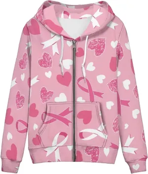 Trendy Womens Zip Up Hoodies Graphic Oversized Sweatshirts Long Sleeve Outfits with Pocket