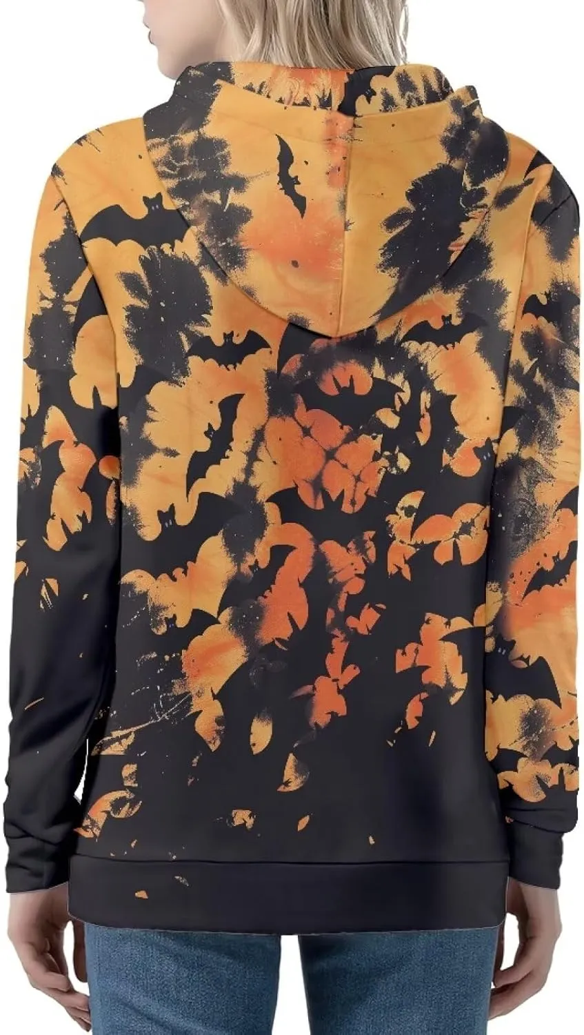 Trendy Womens Zip Up Hoodies Graphic Oversized Sweatshirts Long Sleeve Outfits with Pocket