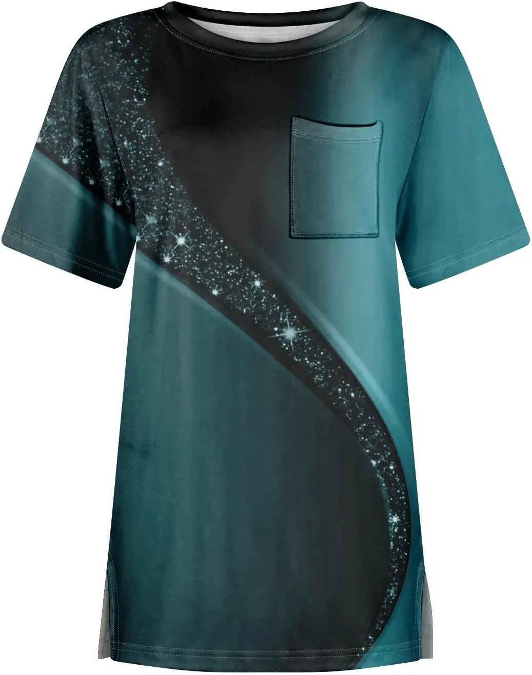 Tunic Tops for Women 2025 Summer Casual Button Up Crew Neck Shirts Short Sleeve T-Shirt Graphic Tees Blouse