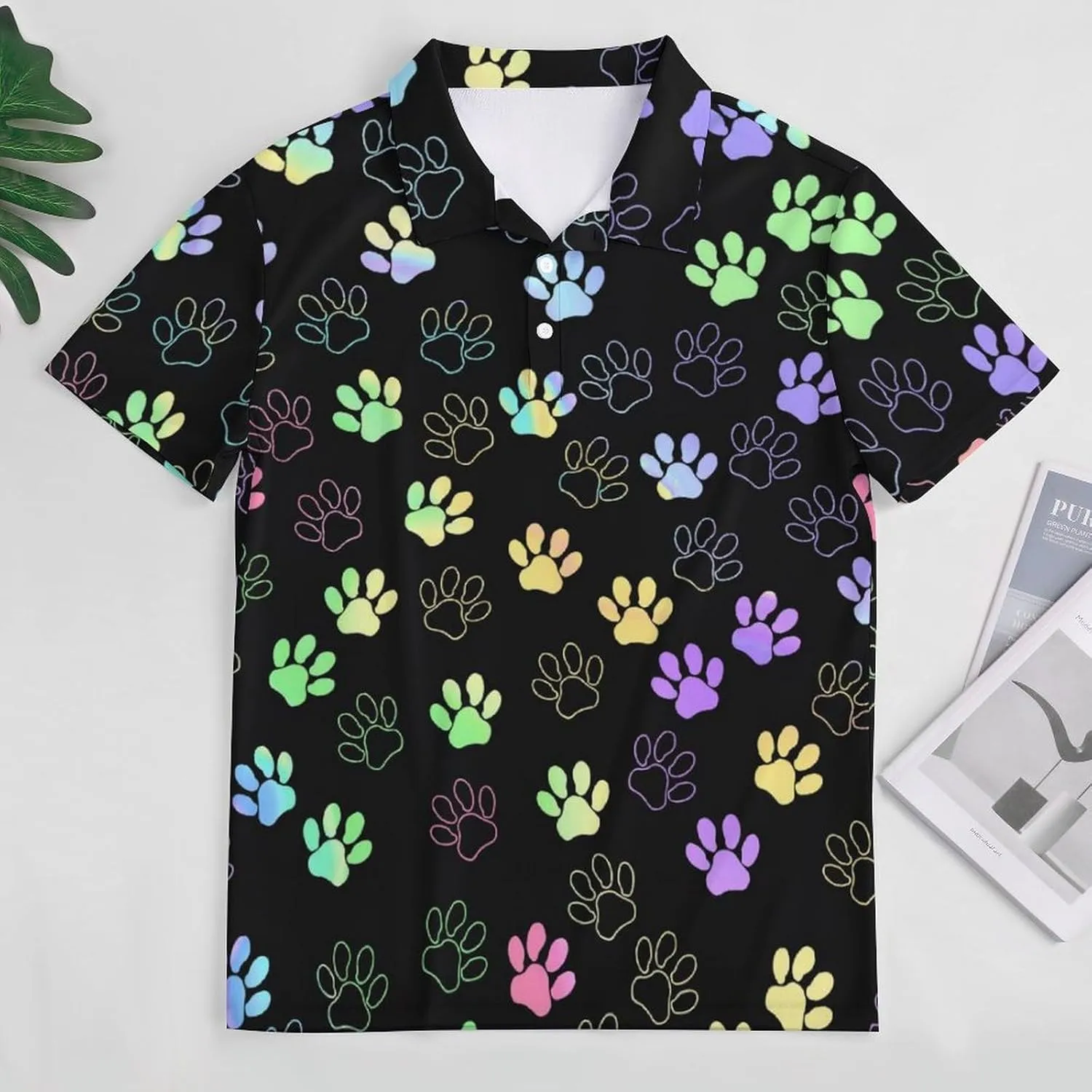 UNMUTTON Blue Colorful Butterflies Golf Shirts for Men Polo Shirts Quick-Dry Short Sleeve Athletic T-Shirt Tennis Shirt