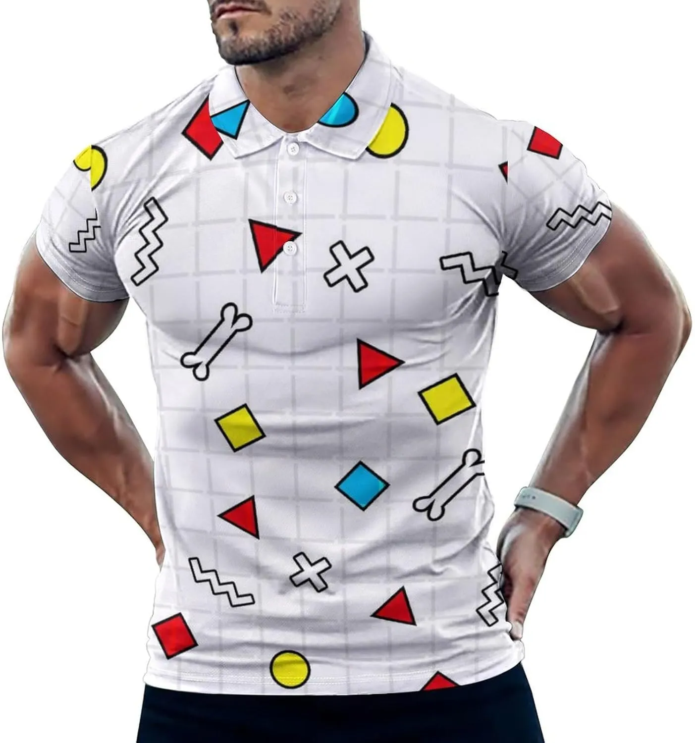 UNMUTTON Blue Colorful Butterflies Golf Shirts for Men Polo Shirts Quick-Dry Short Sleeve Athletic T-Shirt Tennis Shirt