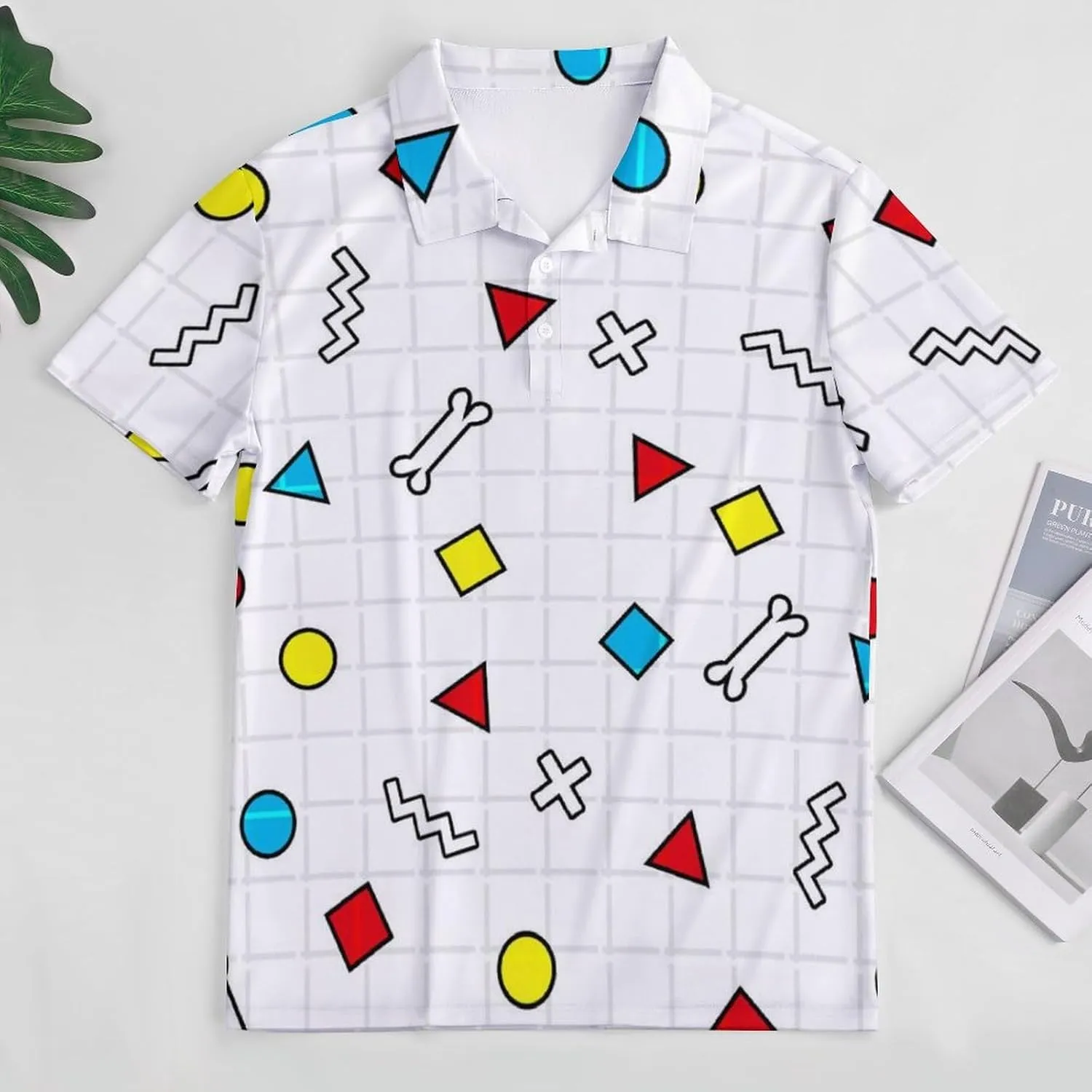 UNMUTTON Blue Colorful Butterflies Golf Shirts for Men Polo Shirts Quick-Dry Short Sleeve Athletic T-Shirt Tennis Shirt