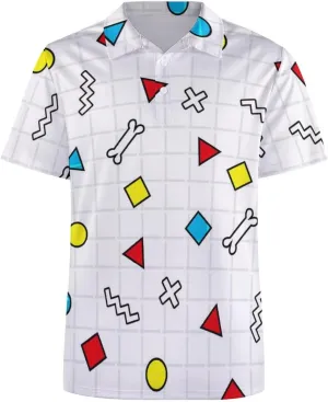 UNMUTTON Blue Colorful Butterflies Golf Shirts for Men Polo Shirts Quick-Dry Short Sleeve Athletic T-Shirt Tennis Shirt