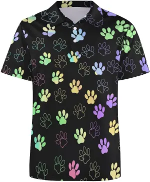 UNMUTTON Blue Colorful Butterflies Golf Shirts for Men Polo Shirts Quick-Dry Short Sleeve Athletic T-Shirt Tennis Shirt