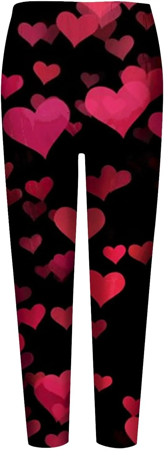 Valentine Leggings for Women Plus Size 2025 Plus Size Valentines Leggings Leggings Heart