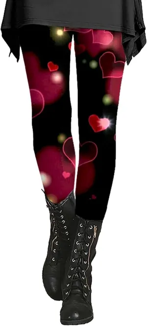 Valentine Seamless Leggings for Women High Waist Valentine's Valentine's Leggings Women Plus Love Womens Heart and Brown Heart Leggings Compression Leggings Tall Leggings