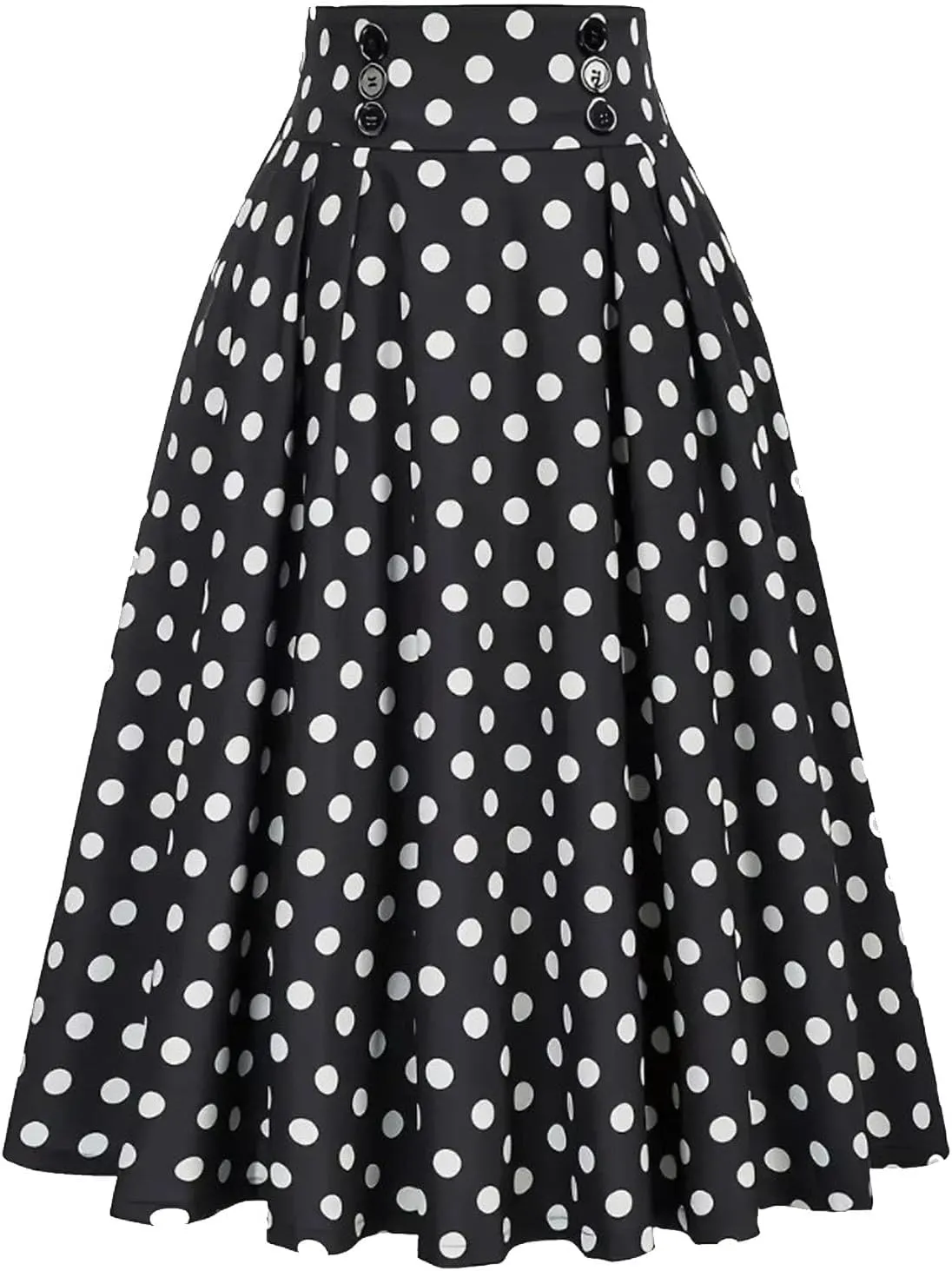 Vintage Plaid Skirt for Women High Waisted Midi A-line Skirts Pleated Skirt with Pockets Tartan Maxi Skirts