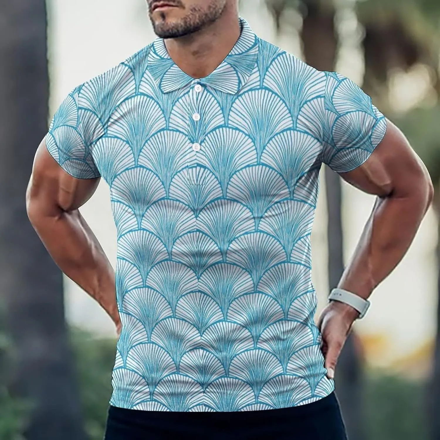 Weed Leaf Golf Shirts for Men Polo Shirts Quick-Dry Short Sleeve Athletic T-Shirt Tennis Collared Shirt