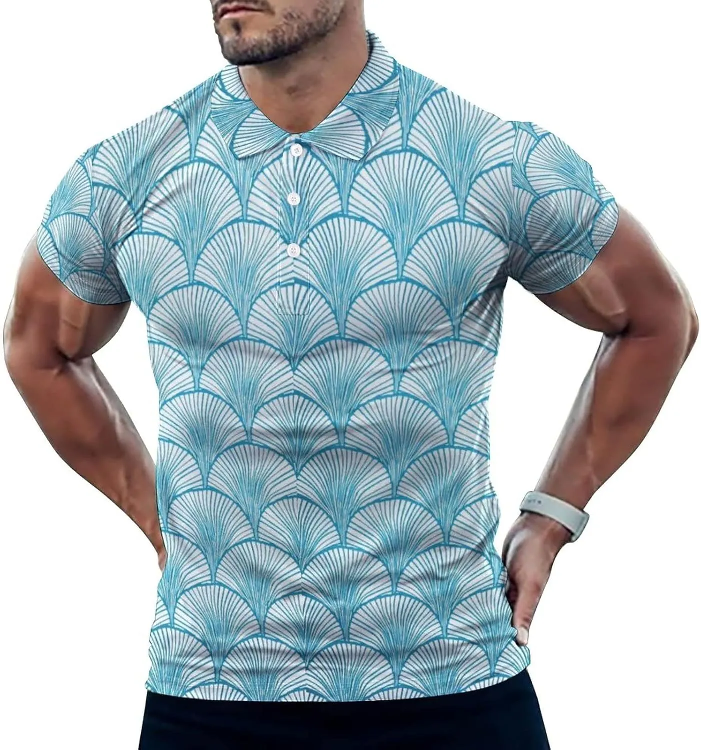 Weed Leaf Golf Shirts for Men Polo Shirts Quick-Dry Short Sleeve Athletic T-Shirt Tennis Collared Shirt