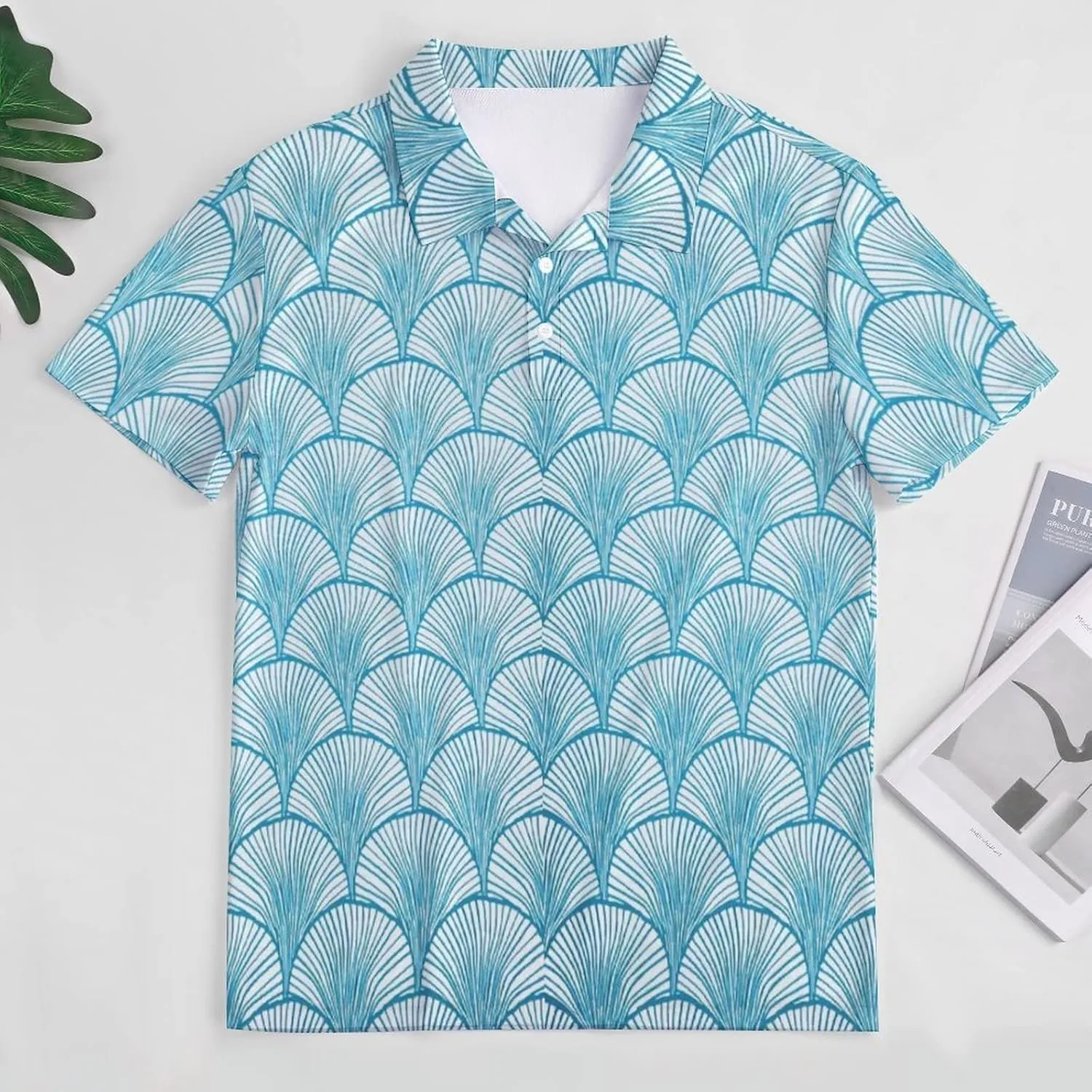 Weed Leaf Golf Shirts for Men Polo Shirts Quick-Dry Short Sleeve Athletic T-Shirt Tennis Collared Shirt
