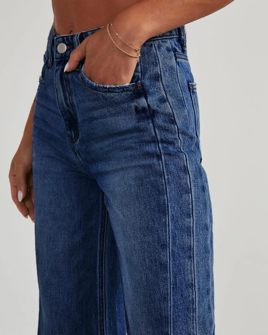 Wide Leg Jeans for Women Trendy High Waisted Solid Straight Wide Leg Jeans Raw Hem Denim Pants with Pockets
