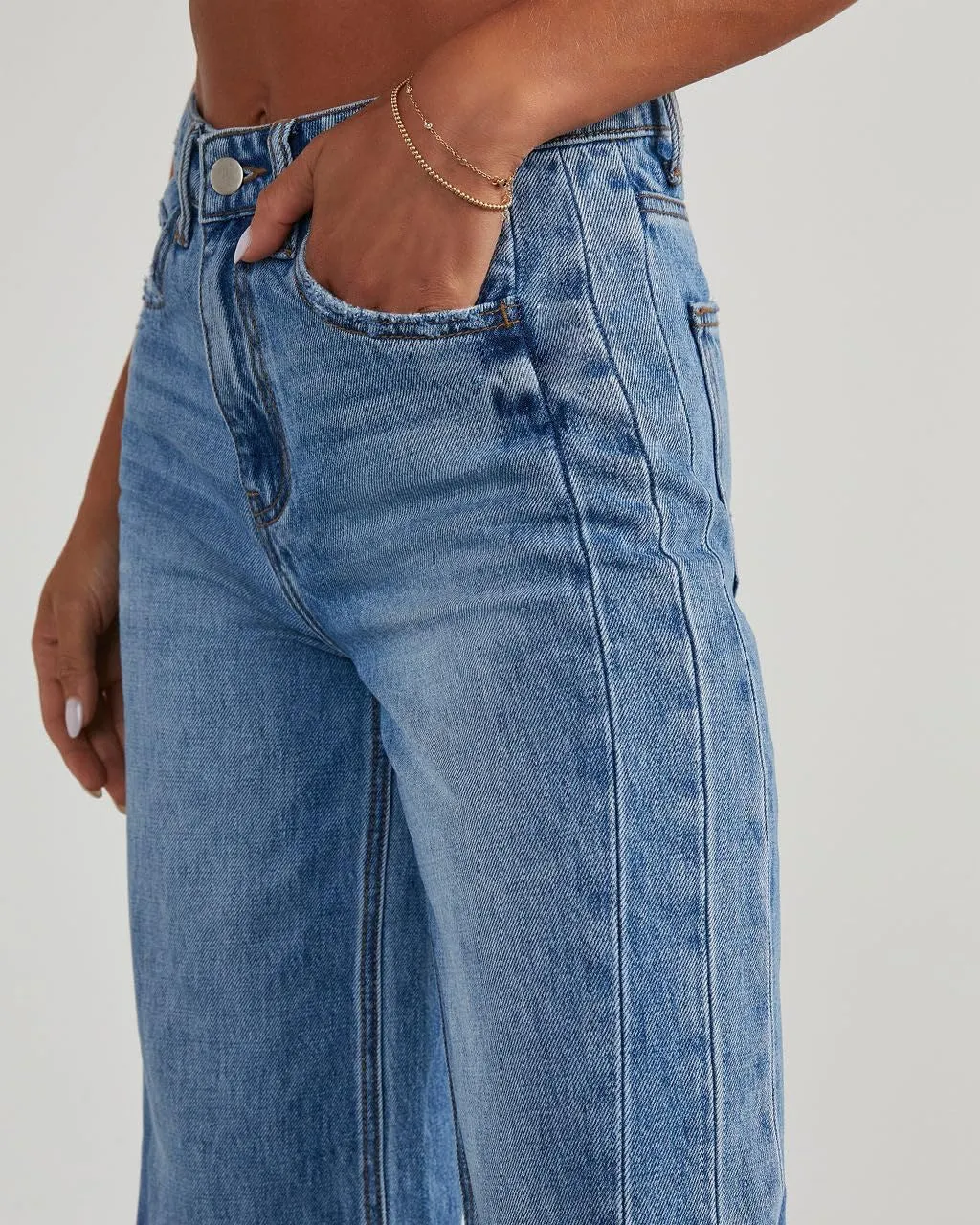 Wide Leg Jeans for Women Trendy High Waisted Solid Straight Wide Leg Jeans Raw Hem Denim Pants with Pockets