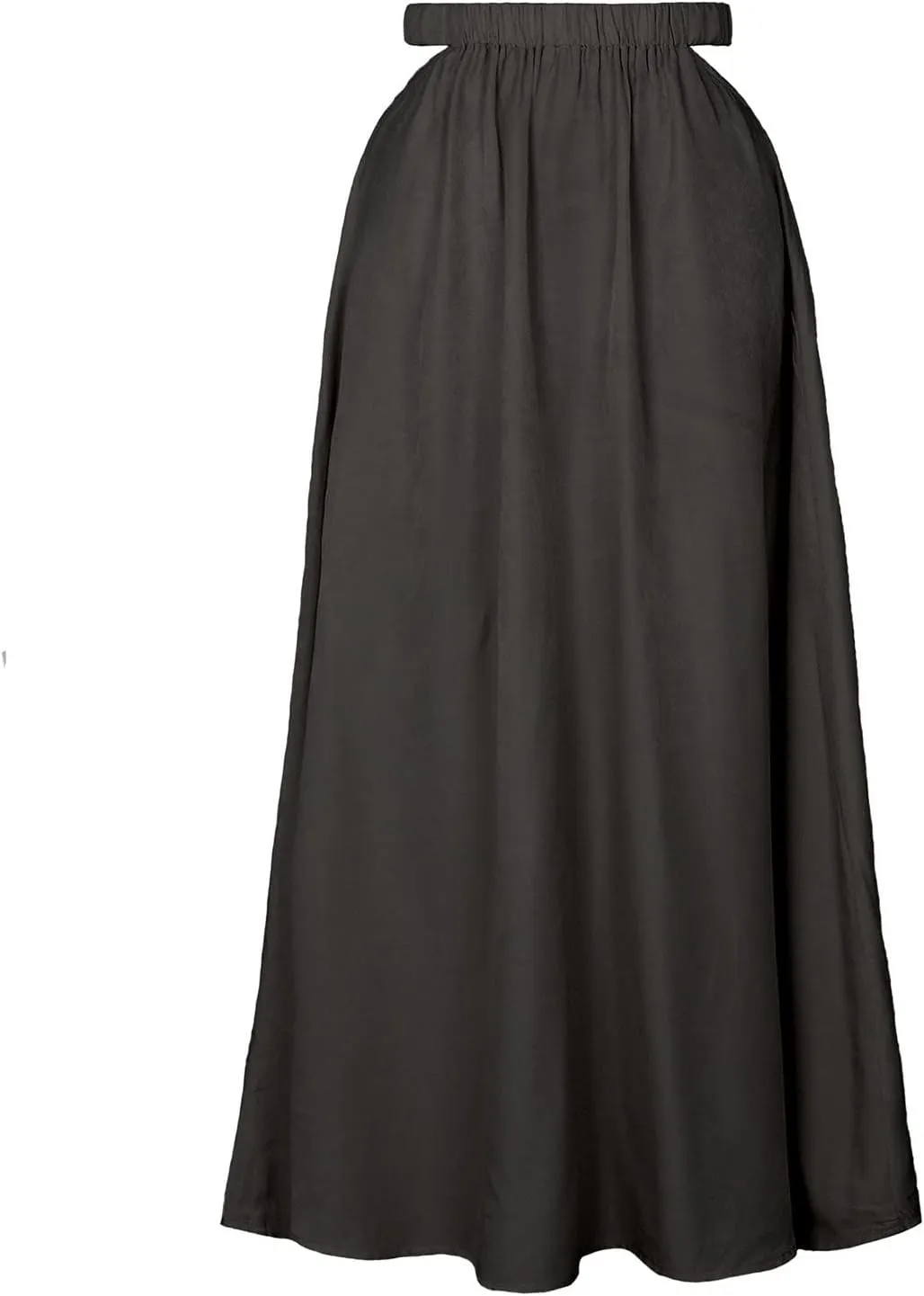 Women Cutout High Waist Midi Skirt Summer Casual Pleated A-Line Skirts Lightweight Flowy Solid Beach Long Skirt