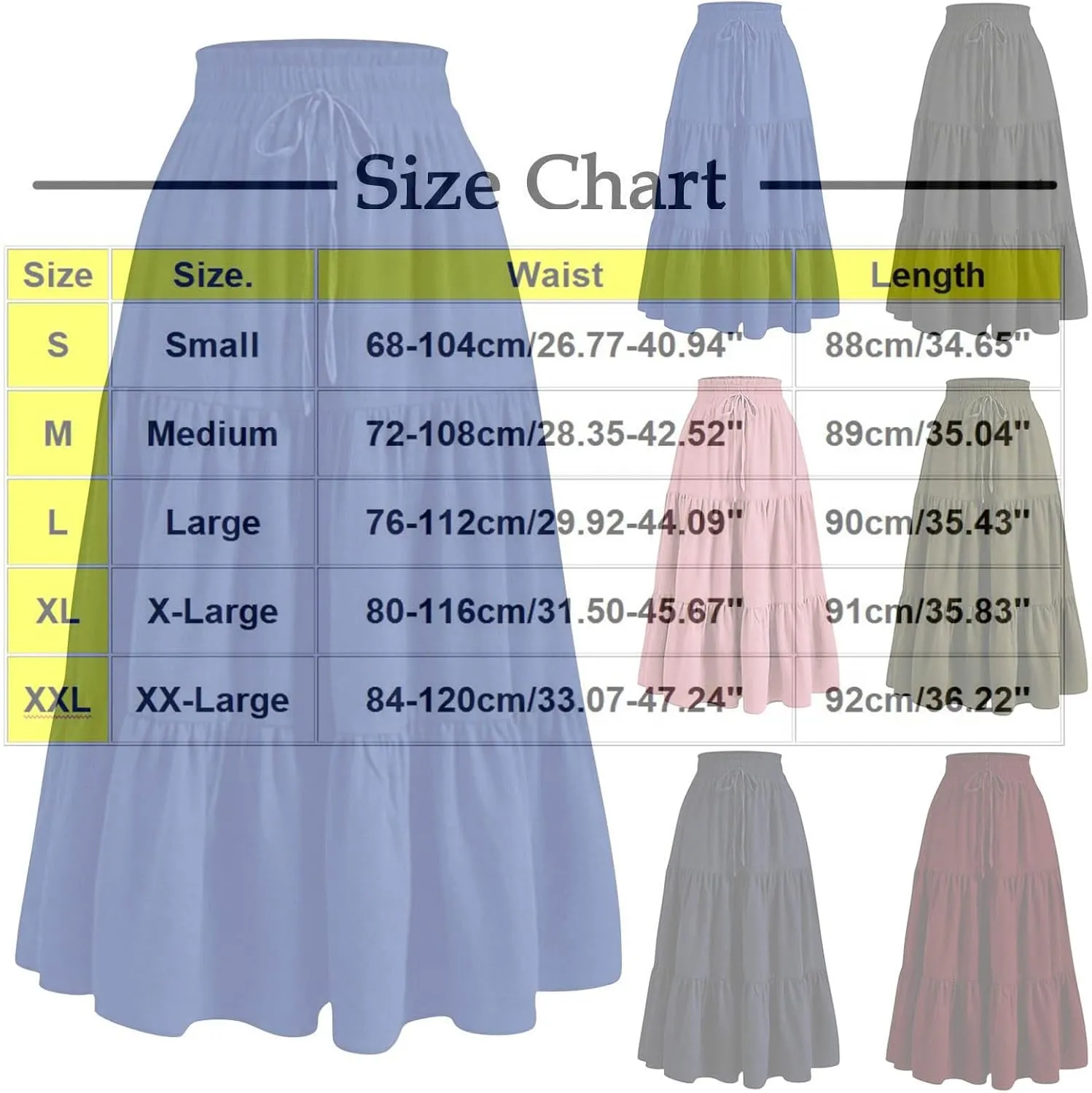 Womens Casual Boho Floral Skirts 2025 Summer Flowy Beach Skirt Drawstring High Waist Tiered Pleated Maxi Skirts