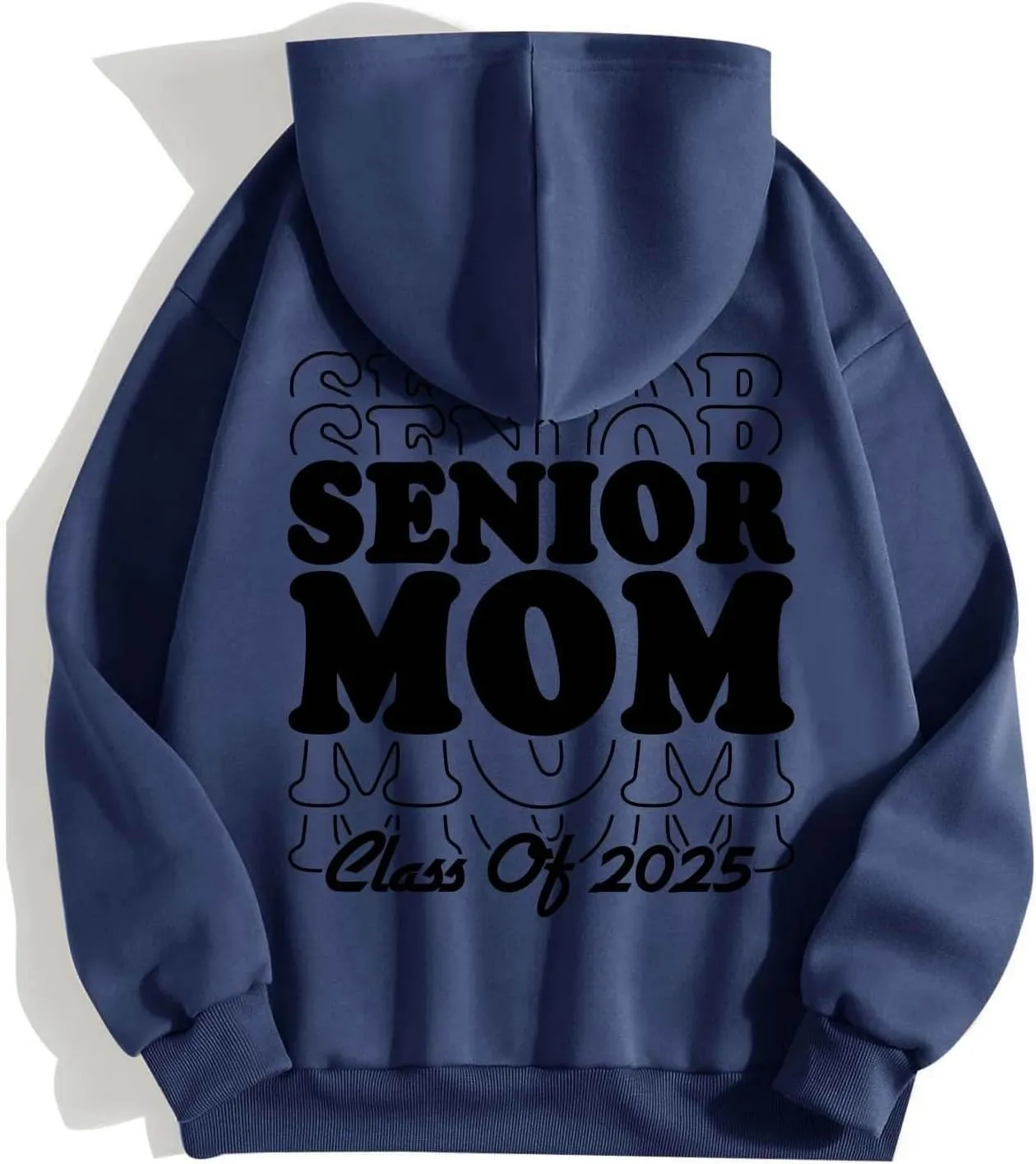 Women's Fashion Hoodies Back Letter Print Long Sleeve Full Zip Up Drawstring Hooded Sweatshirts Loose Preppy Jackets