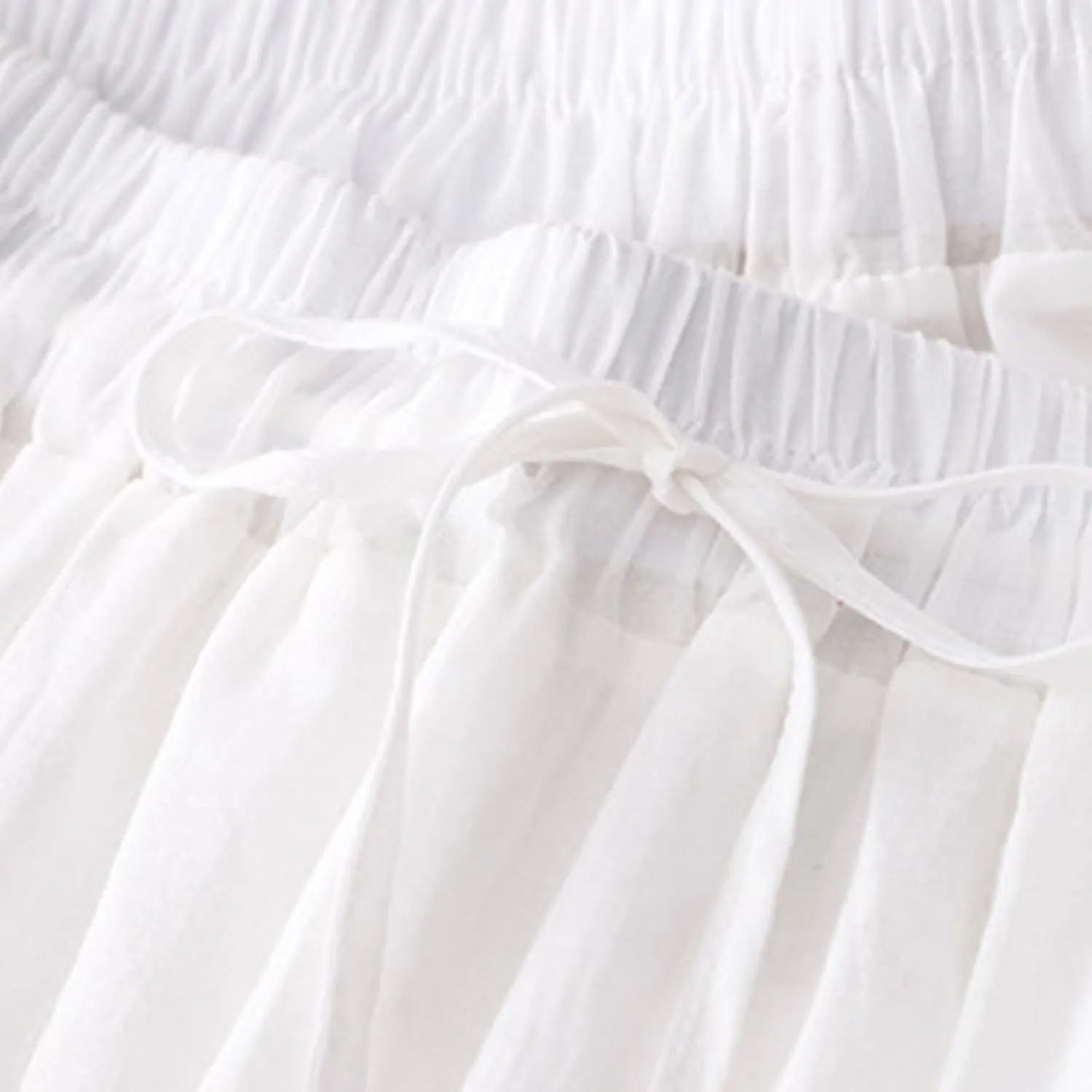 Womens Floral Embroidery Skirt Cotton Linen Skirt Fashion Versatile Casual Retro Flowing Drawstring Waist Maxi Skirt