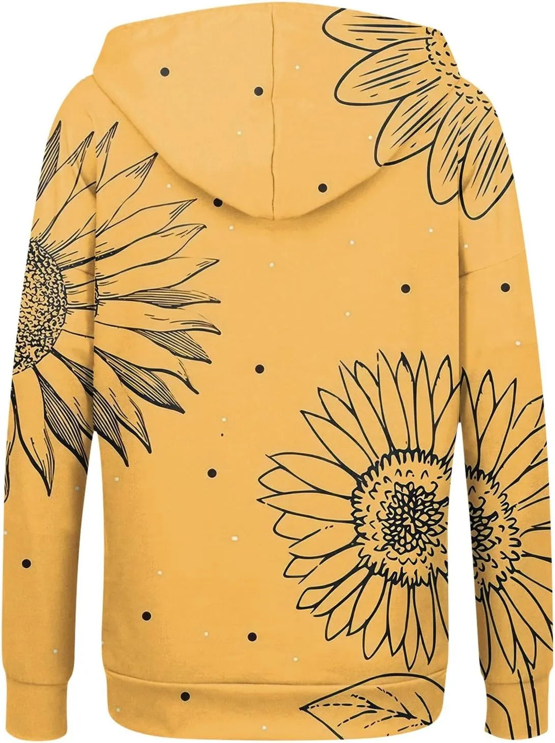 Women's Floral Zip Up Hoodies With Pockets, Casual Style, Long Sleeve, S-3XL