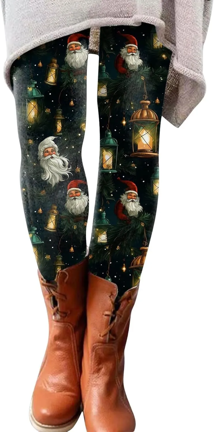 Women's Leggings Christmas Flare Leggings Women's Yoga Pants Butt Scrunch Leggings Hot Pink Leggings for Women
