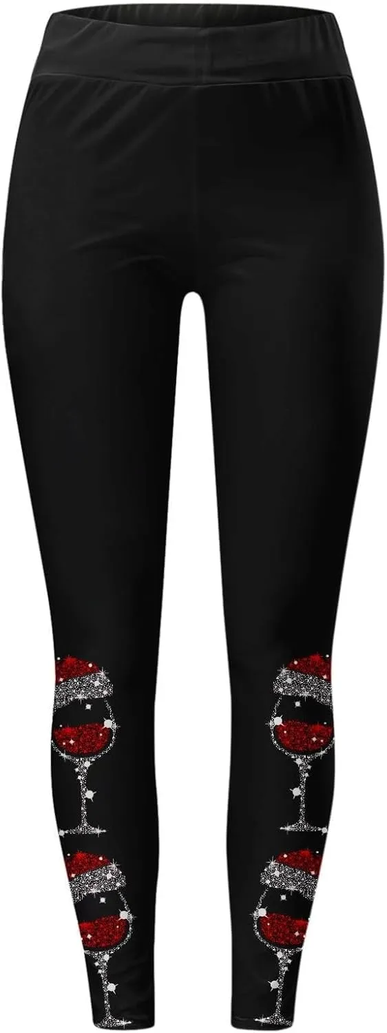 Women's Leggings Christmas Flare Leggings Women's Yoga Pants Butt Scrunch Leggings Hot Pink Leggings for Women