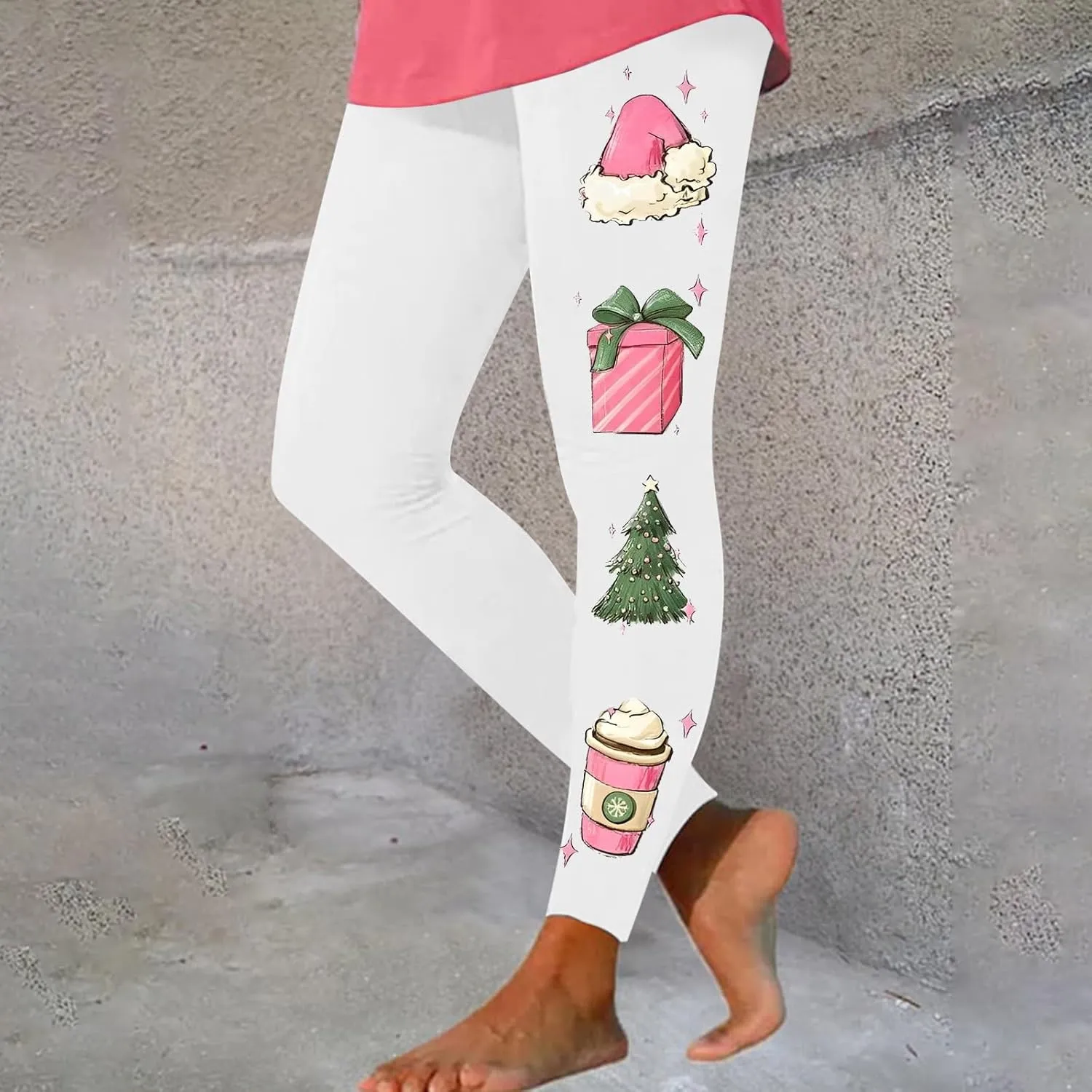 Women's Leggings Christmas Red Leggings for Women Loose Fitting Yoga Pants Nude Leggings Wide Leg Leggings for Women