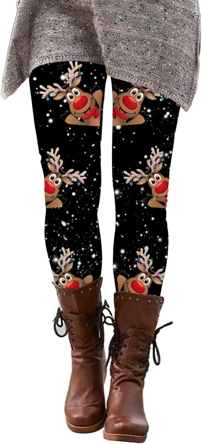 Women's Leggings Christmas Red Leggings for Women Loose Fitting Yoga Pants Nude Leggings Wide Leg Leggings for Women