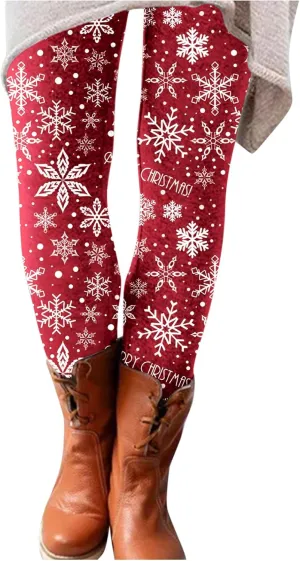 Women's Leggings Christmas Red Leggings for Women Loose Fitting Yoga Pants Nude Leggings Wide Leg Leggings for Women