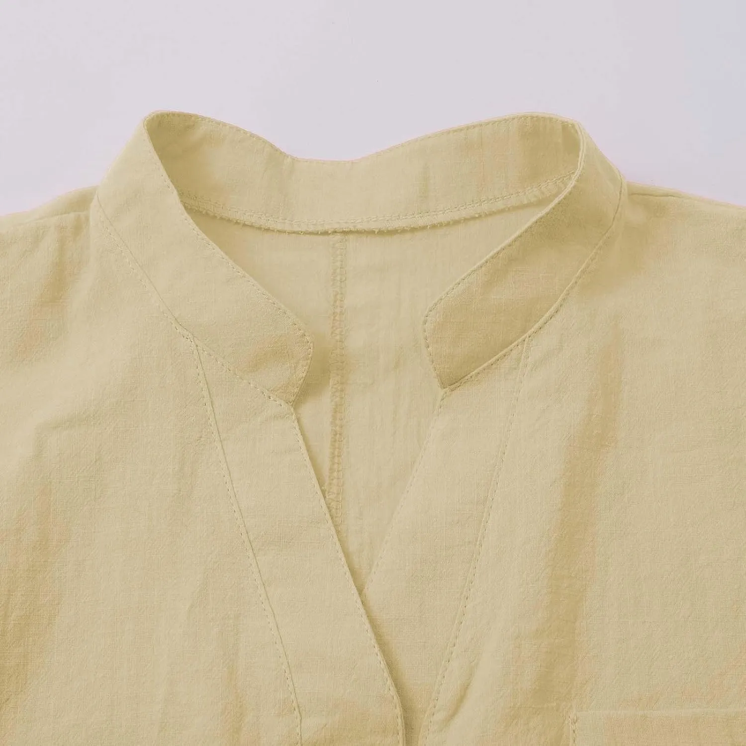 Womens Linen Shirt Cotton Gauze Tops Short Sleeve V Neck Button Henley Shirts Causal Summer Blouses Linen Clothing