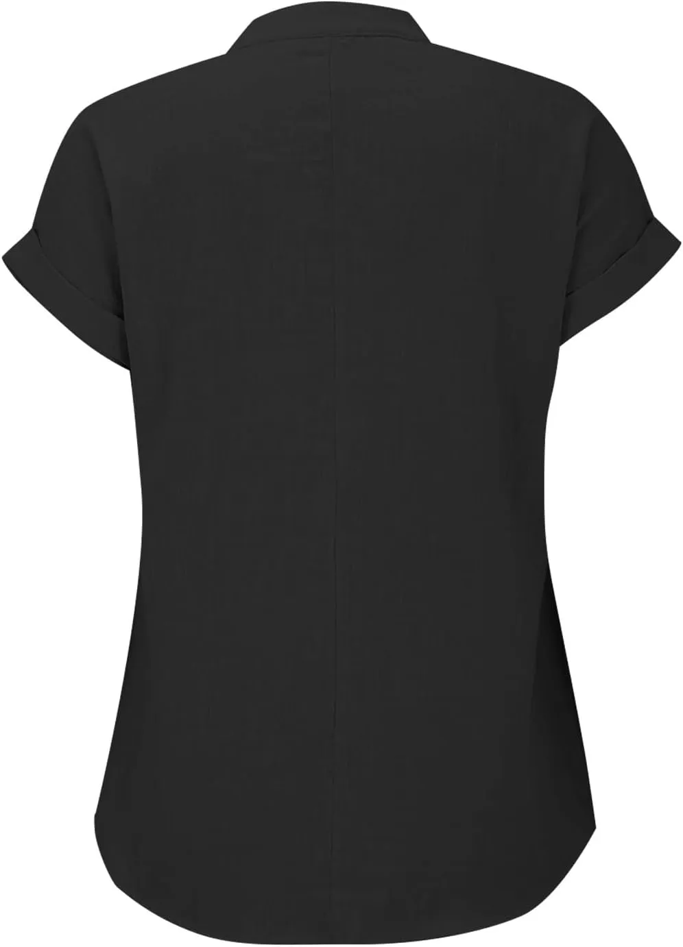 Womens Linen Shirt Cotton Gauze Tops Short Sleeve V Neck Button Henley Shirts Causal Summer Blouses Linen Clothing
