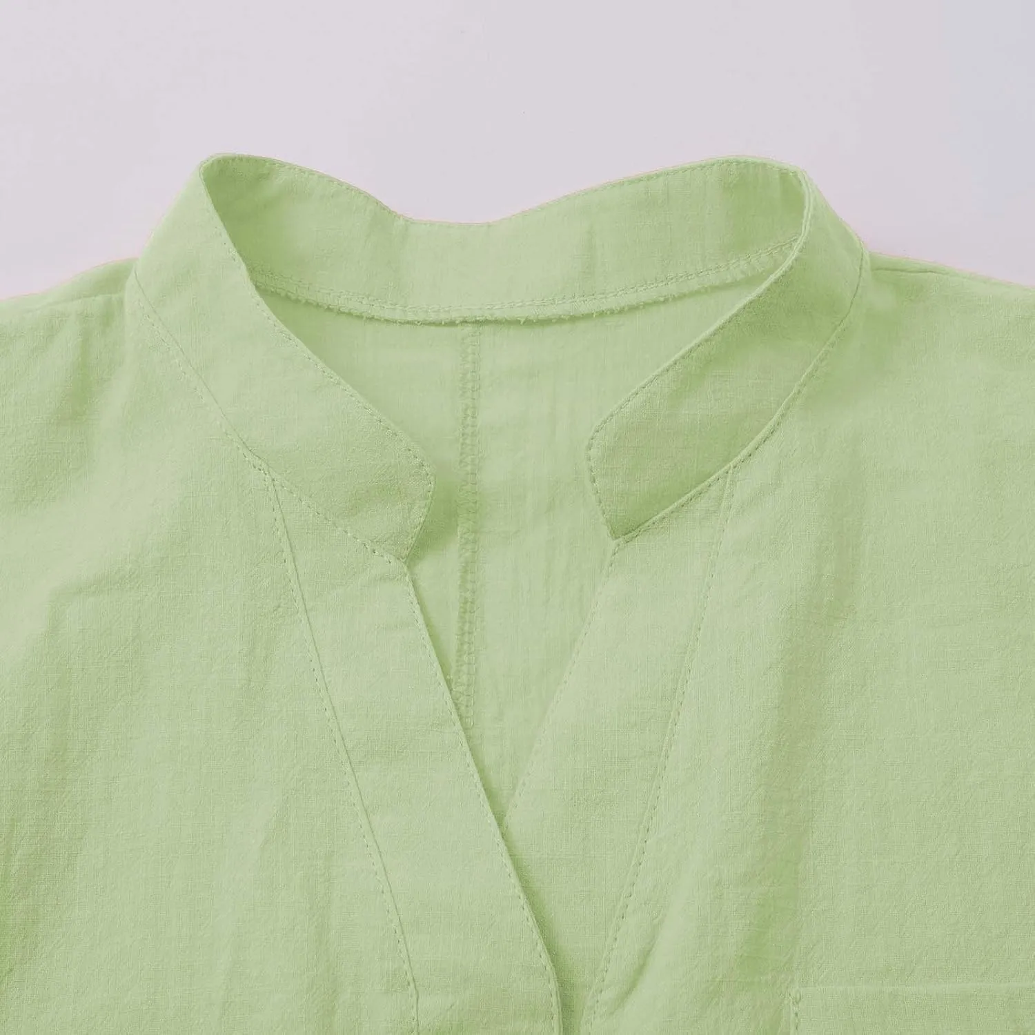 Womens Linen Shirt Cotton Gauze Tops Short Sleeve V Neck Button Henley Shirts Causal Summer Blouses Linen Clothing