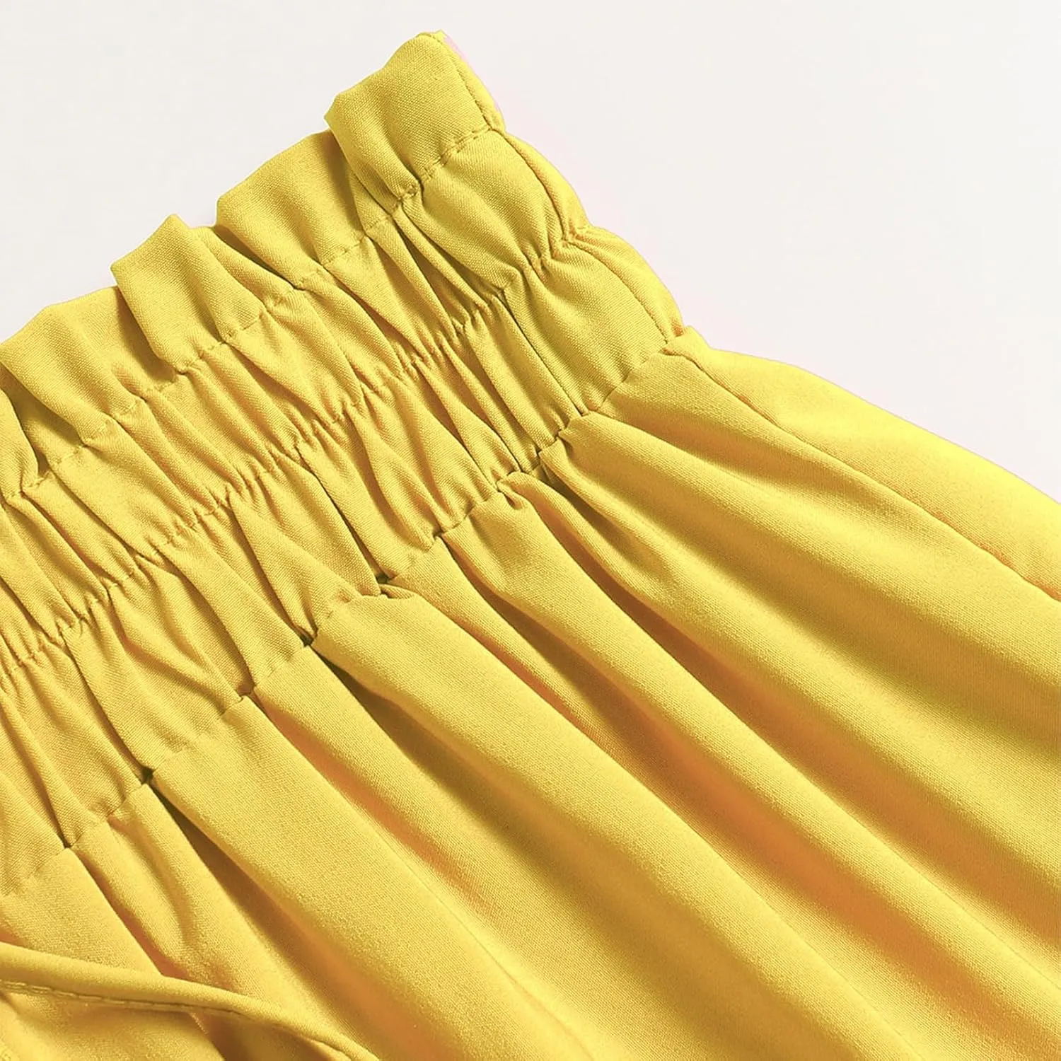 Women's Long Summer Maxi Skirt 2025 Solid Color Floral Elastic Waist A-Line Skirts with Drawstring Loose Skirt