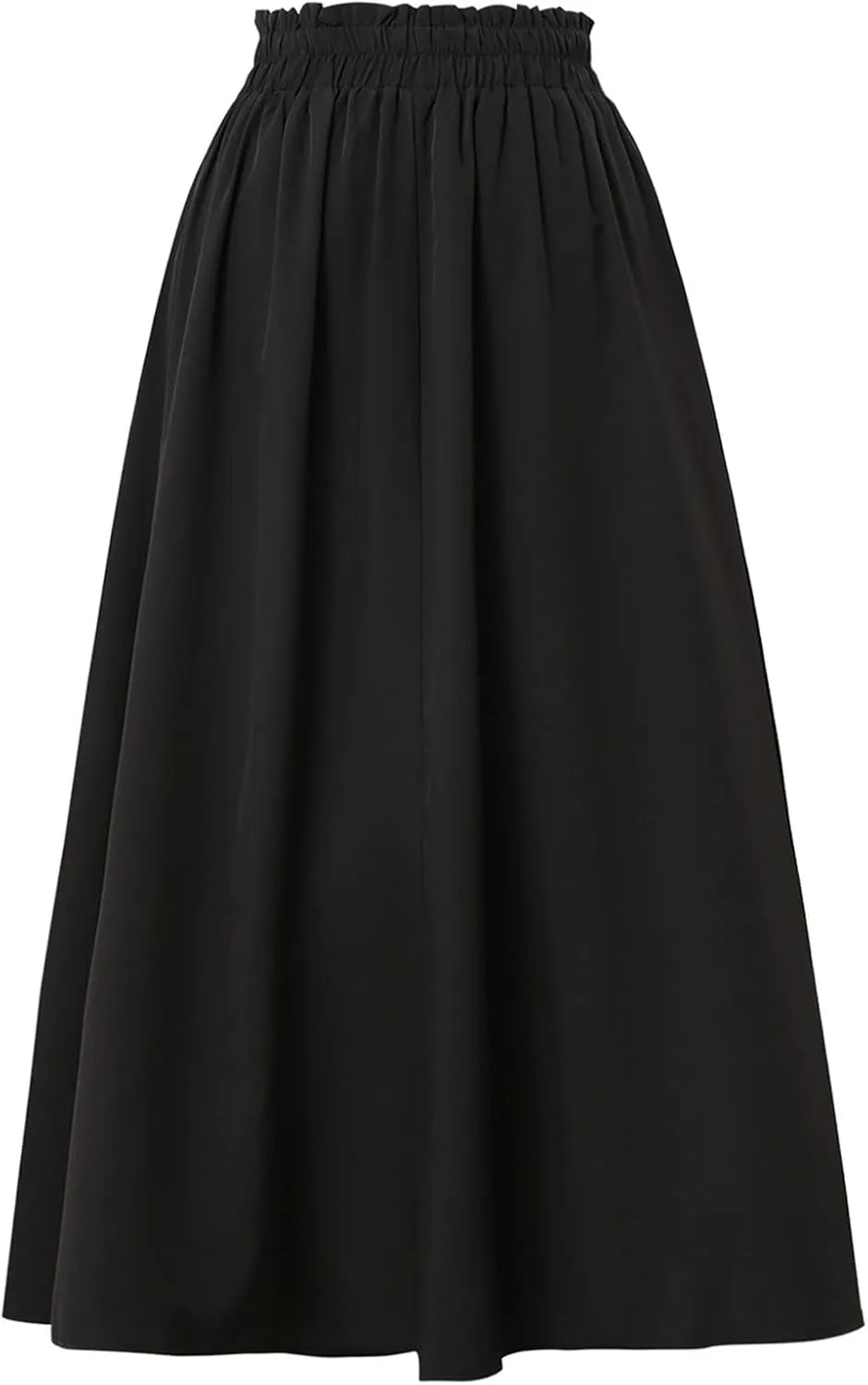 Womens Maxi Skirt Summer Trendy Elastic High Waisted Boho Casual Beach Flowy Swing Long Skirts with Pockets