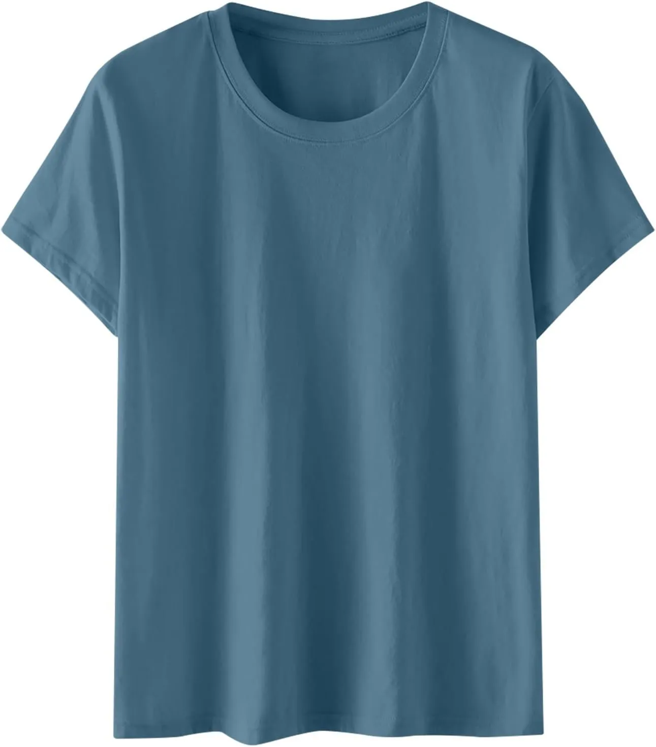 Women's Oversized Cotton Tops Casual Short Sleeve T-Shirts Crew Neck Solid Pullover Loose Fit Tees Summer Fashion 2025