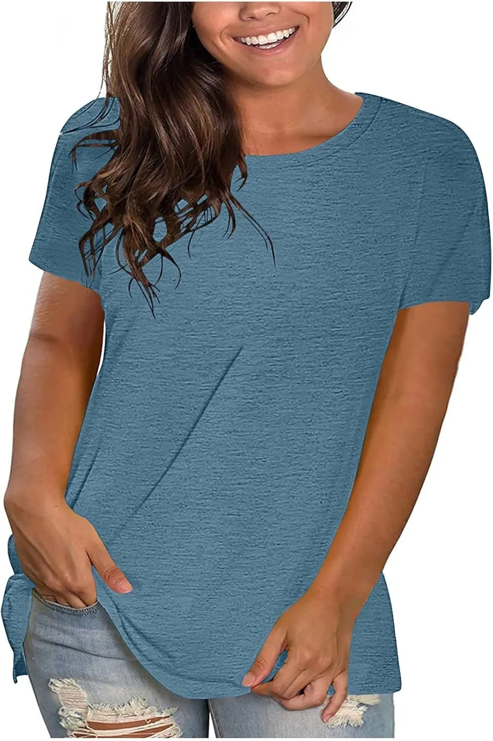 Women's Oversized Cotton Tops Casual Short Sleeve T-Shirts Crew Neck Solid Pullover Loose Fit Tees Summer Fashion 2025