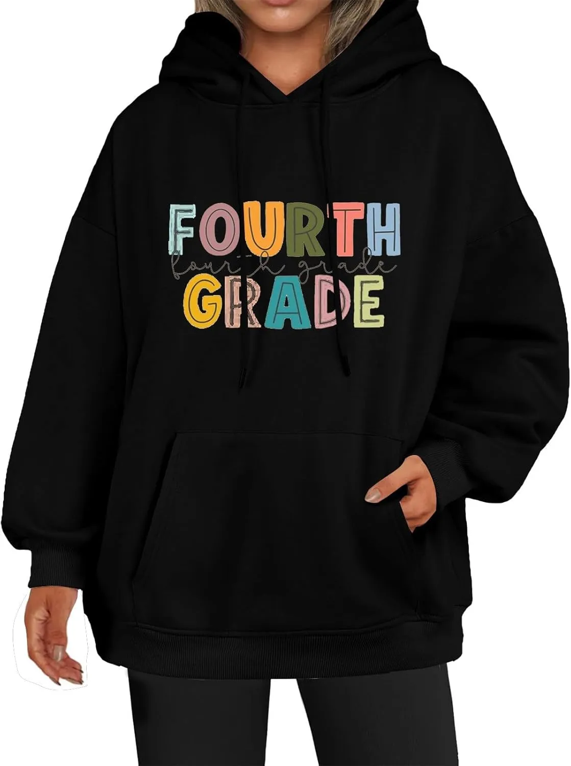 Women's Oversized Hoodies Fashion Loose Fit Letter Printed Long Sleeve Hoodie with Hood Daily Commute Comfy Sweatshirt