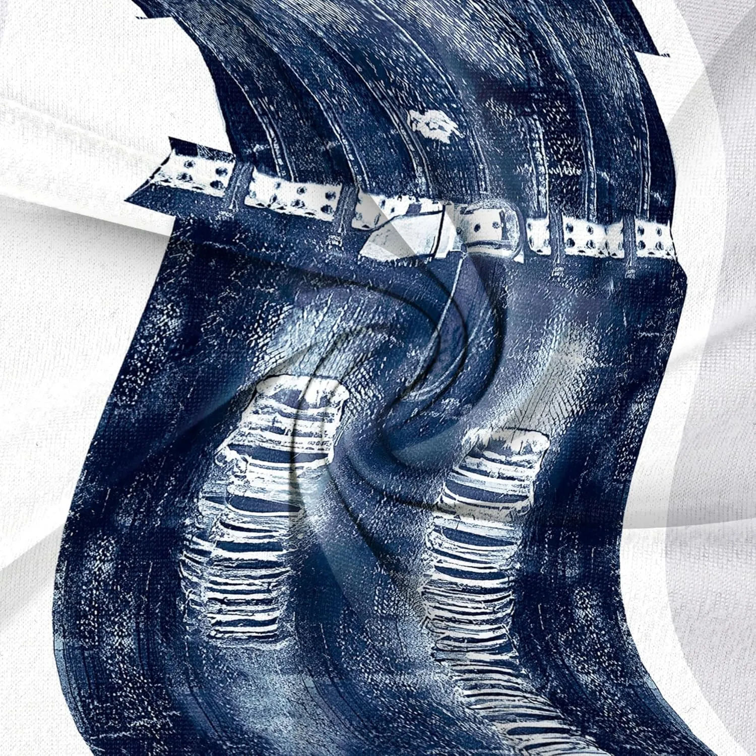 Womens Plus Size Denim 3D Print Fashion Maxi Dresses Casual Soft Tshirt Dress