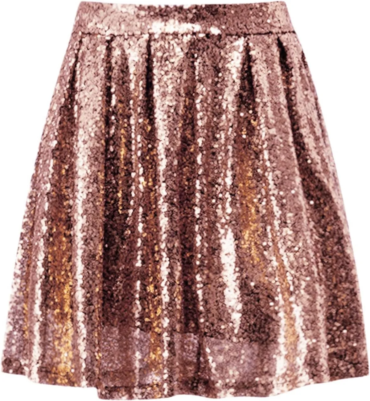 Womens Sequin Skirts Sparkly Knee Length Solid Color Flowy High Waist Sequin Bodycon Sparkly Skirt for Short Skirts