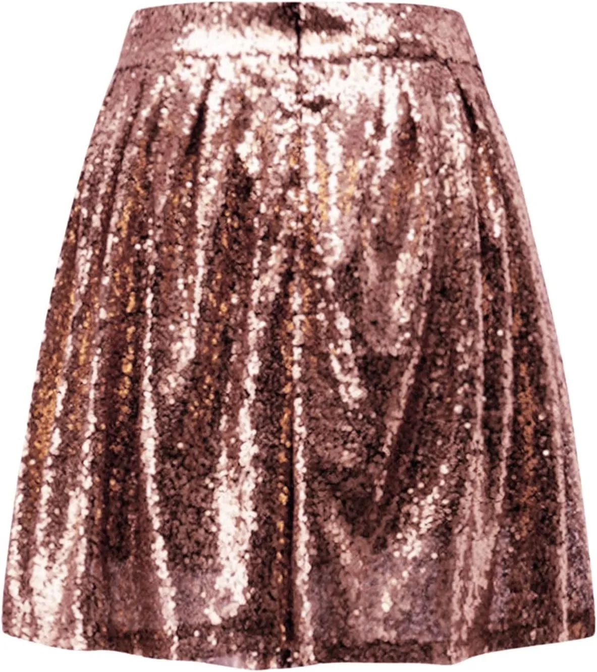Womens Sequin Skirts Sparkly Knee Length Solid Color Flowy High Waist Sequin Bodycon Sparkly Skirt for Short Skirts