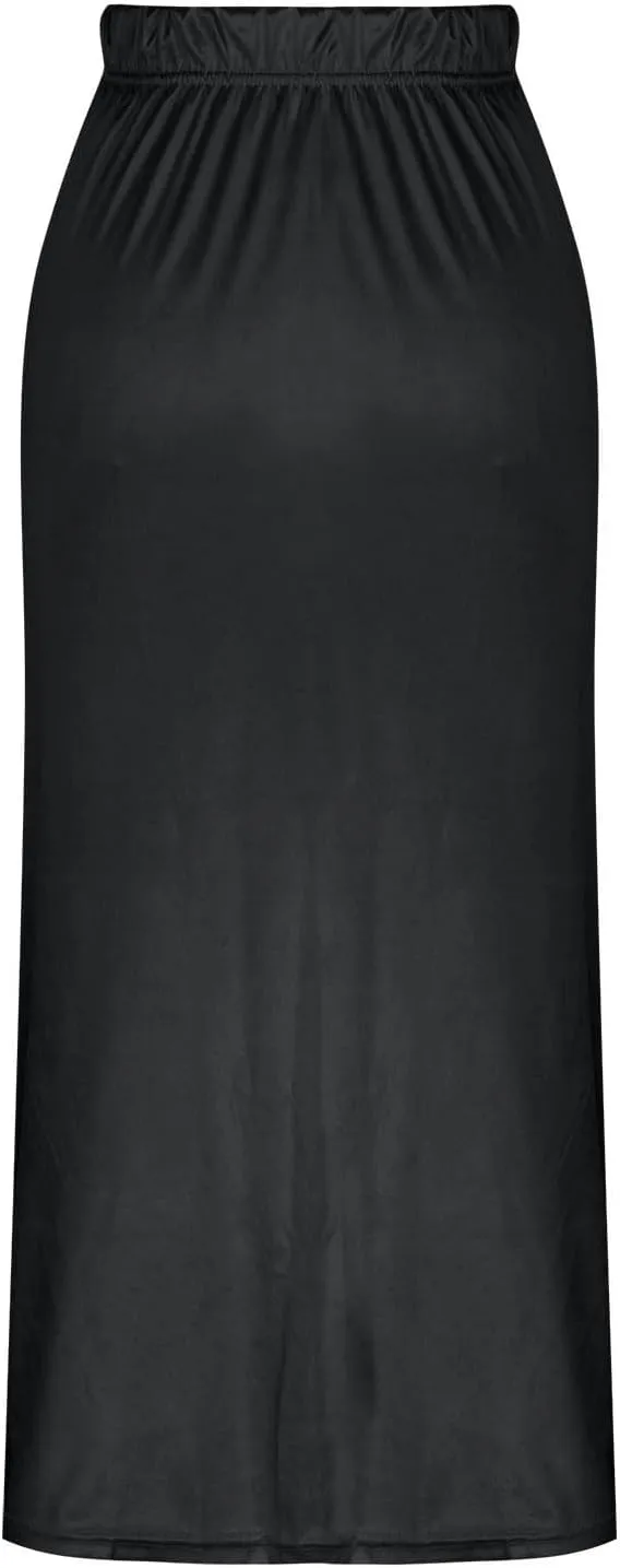 Women's Silk Satin Long Skirt, High Waisted Tie Drawstring A-Line Skirts Summer Going Out Casual Trendy Clothes