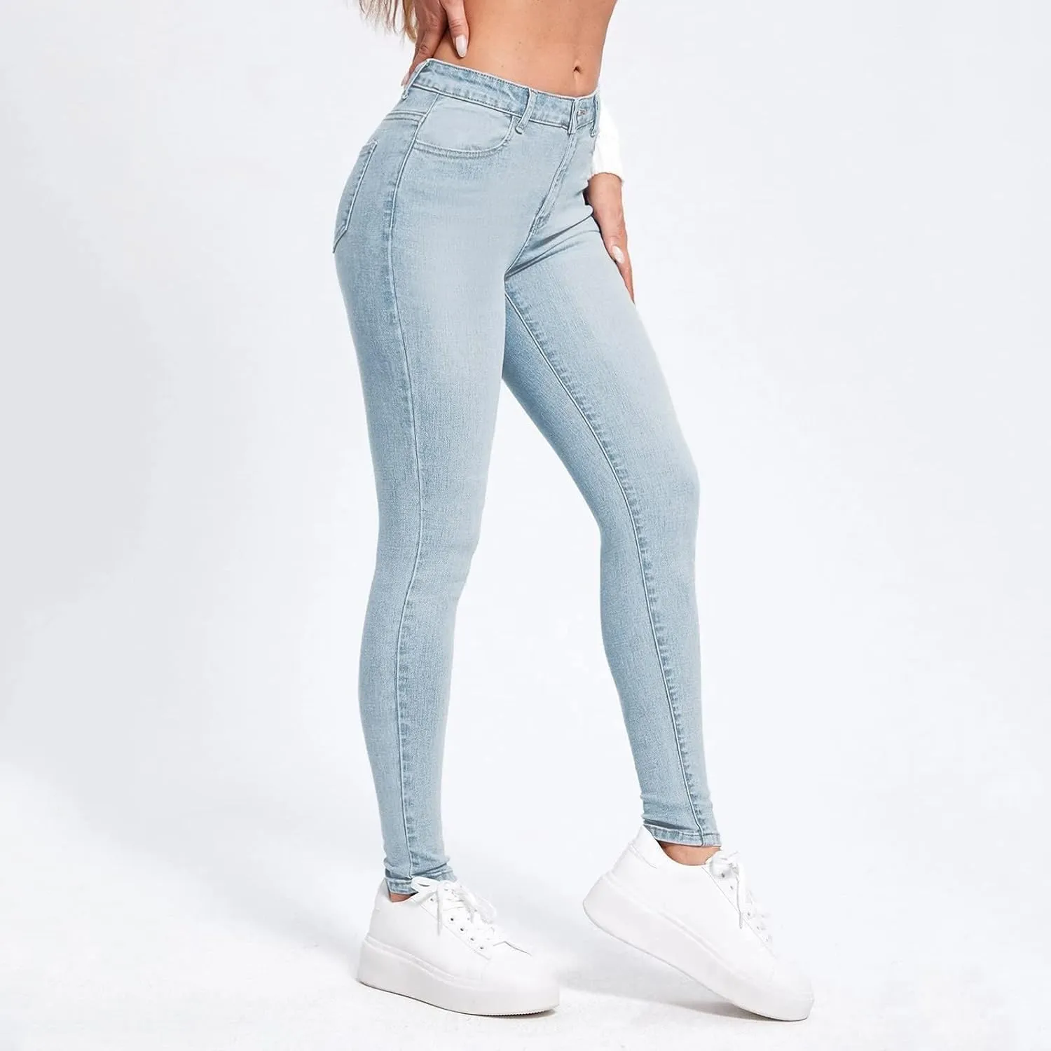 Women's Skinny Butt Lift Jeans High Waisted Stretch Slim Denim Pencil Pants 2024 Trendy Casual Trousers with Pockets