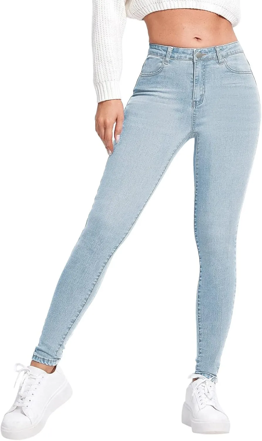 Women's Skinny Butt Lift Jeans High Waisted Stretch Slim Denim Pencil Pants 2024 Trendy Casual Trousers with Pockets