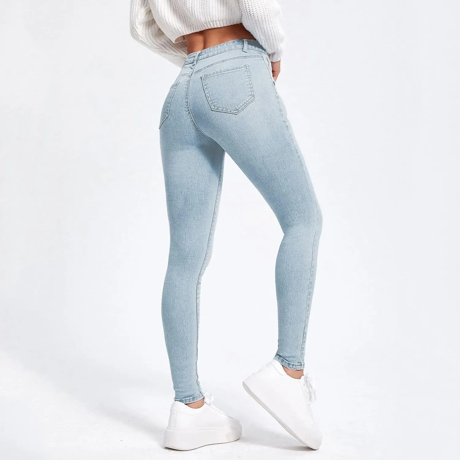 Women's Skinny Butt Lift Jeans High Waisted Stretch Slim Denim Pencil Pants 2024 Trendy Casual Trousers with Pockets