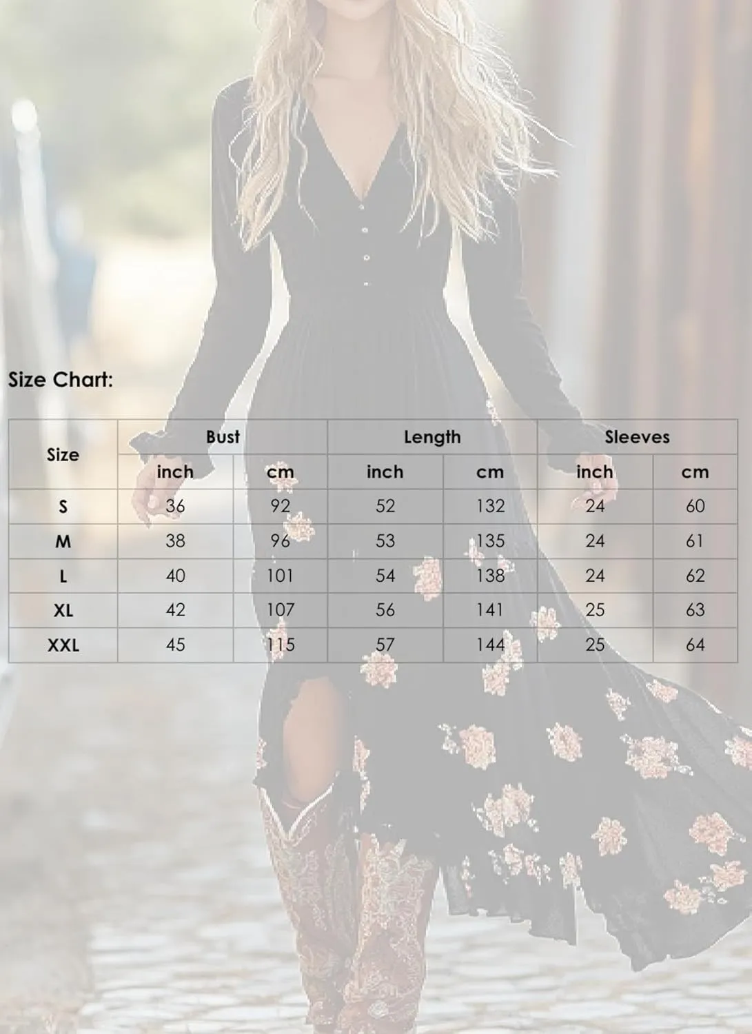 Women's Spring Floral Boho Maxi Dress Casual Pleated Long Sleeve Dresses Flowy V Neck Garden Party Outfits with Button