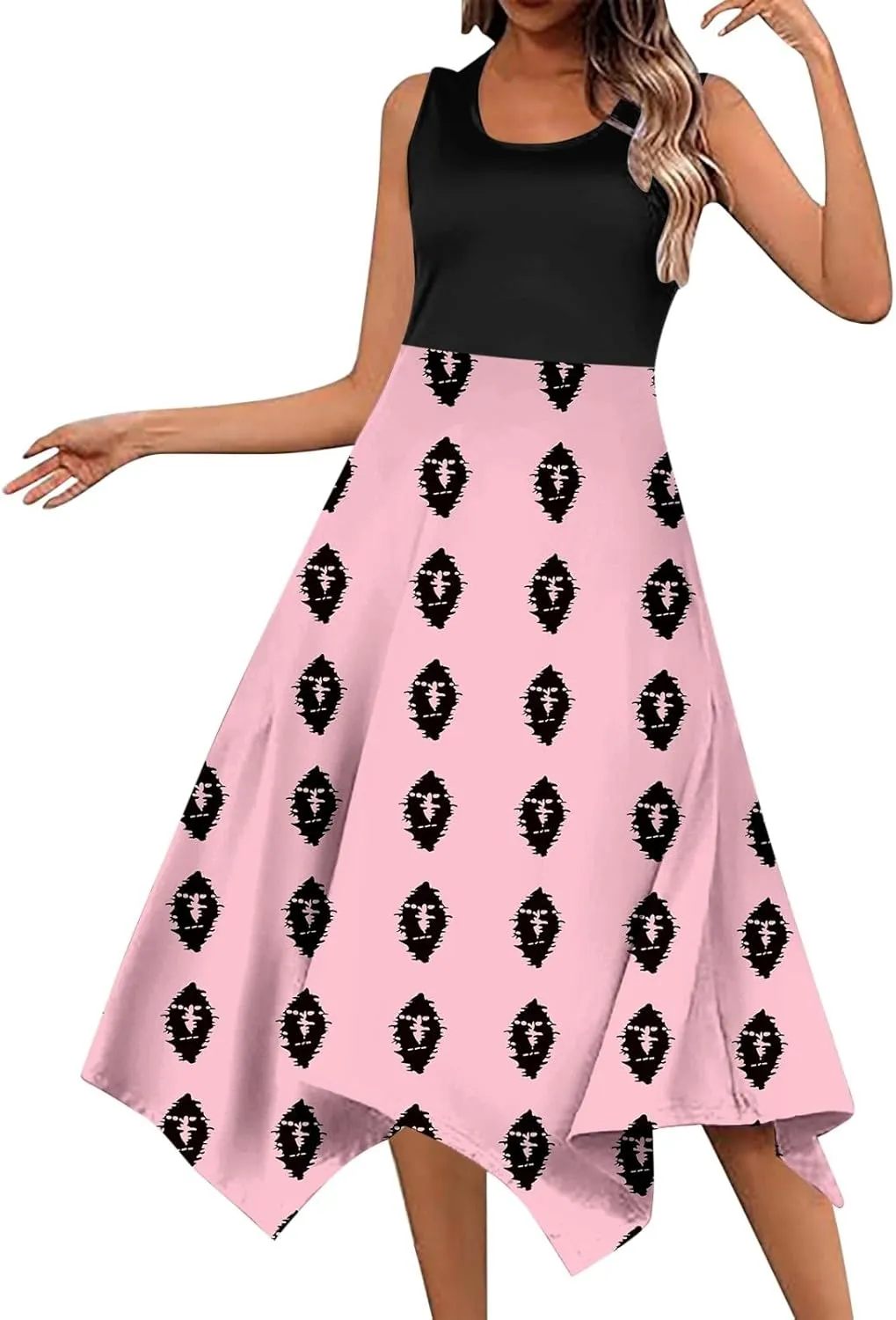 Women's Summer Casual Flowing Floral Elegant Vest Long Dress Long Sleeve Dresses with Hood for Women