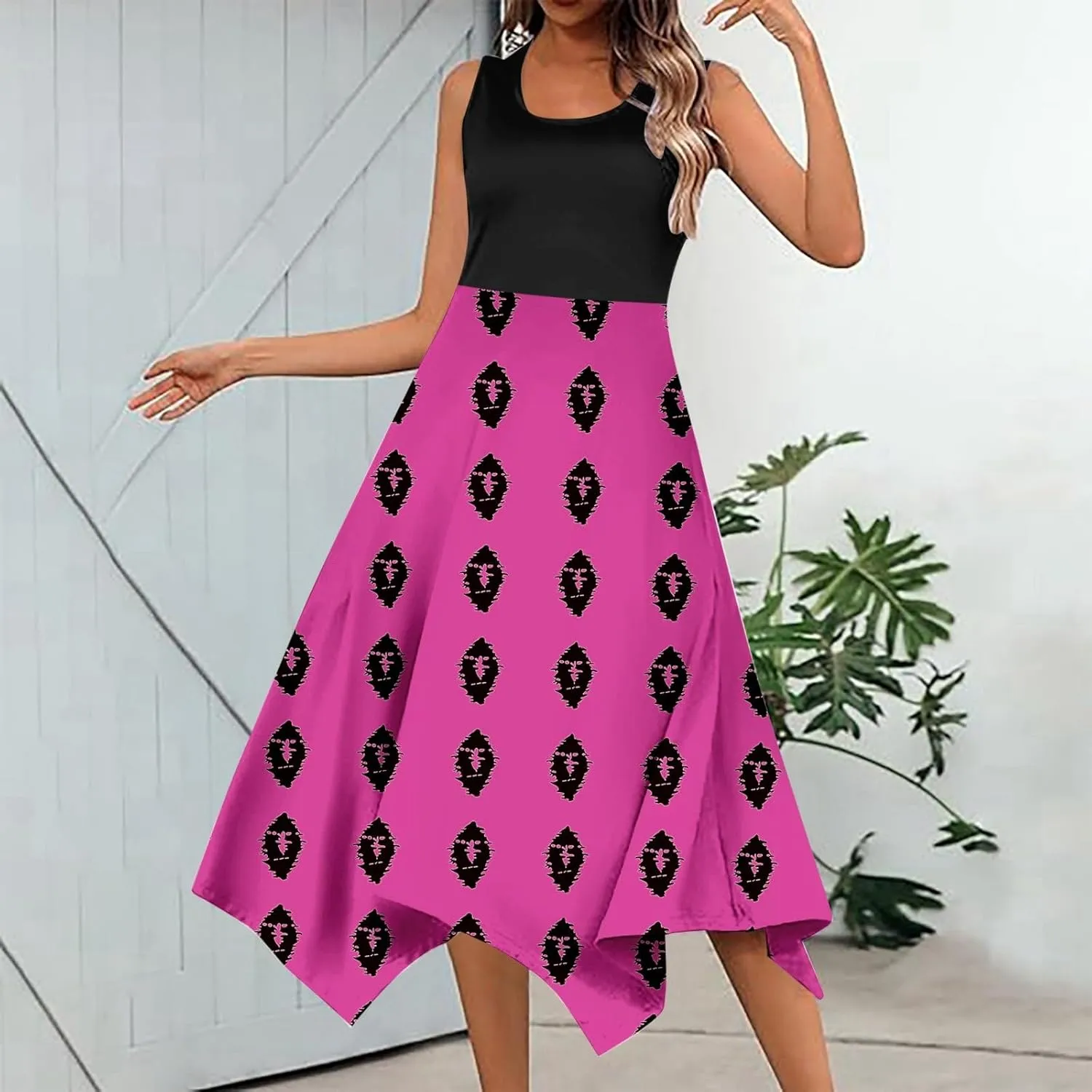 Women's Summer Casual Flowing Floral Elegant Vest Long Dress Long Sleeve Dresses with Hood for Women
