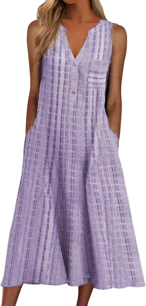 Womens Summer Dress Casual Floral Print Midi Dress Button V Neck Short Sleeve Dresses Flowy Boho Beach Party Sundress