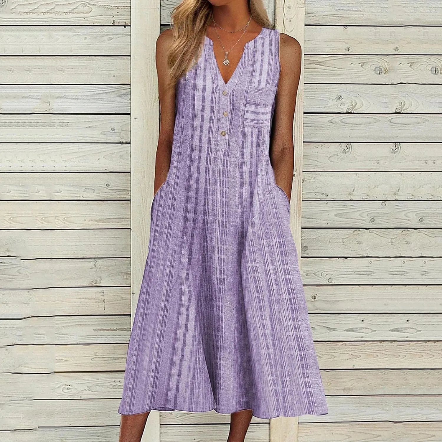 Womens Summer Dress Casual Floral Print Midi Dress Button V Neck Short Sleeve Dresses Flowy Boho Beach Party Sundress